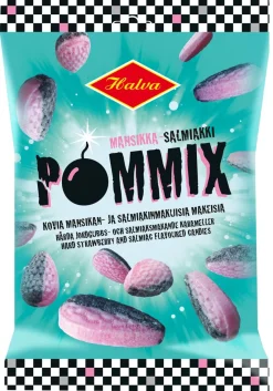 HALVA POMMIX MANSIKKA-SALMIAKKI 100 G