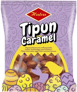 HALVA  TIPUN CARAMEL TÄYTESUKLAAMUNIA TOFFEEPALOILLA 100