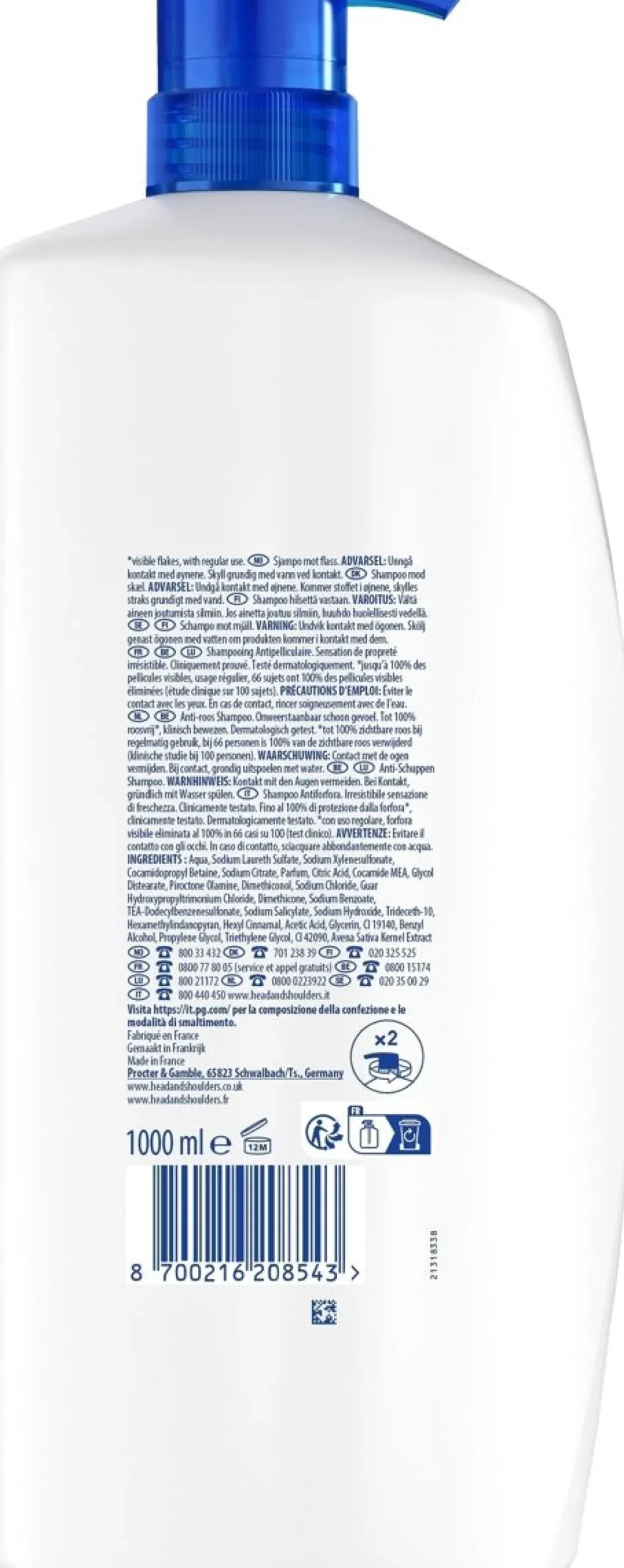 HEAD&SHOULDERS APPLE FRESH PUMPPUPULLO 1L