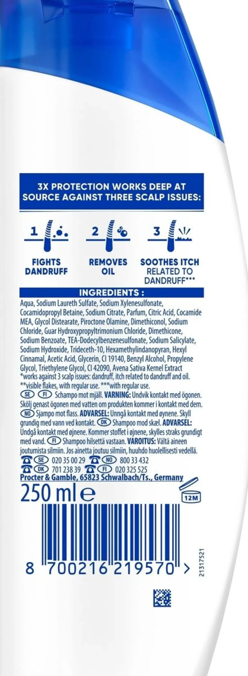 HEAD&SHOULDERS APPLE FRESH SHAMPOO 250 ML