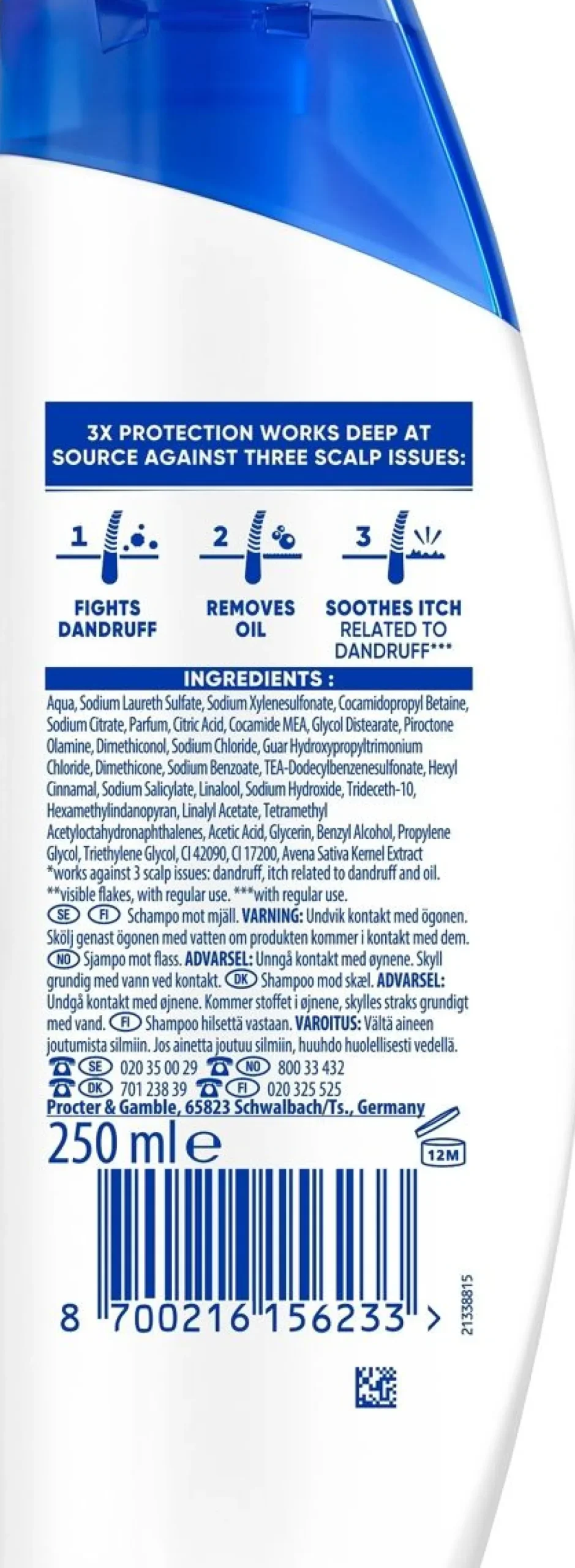 HEAD&SHOULDERS CLASSIC CLEAN SHAMPOO 250 ML
