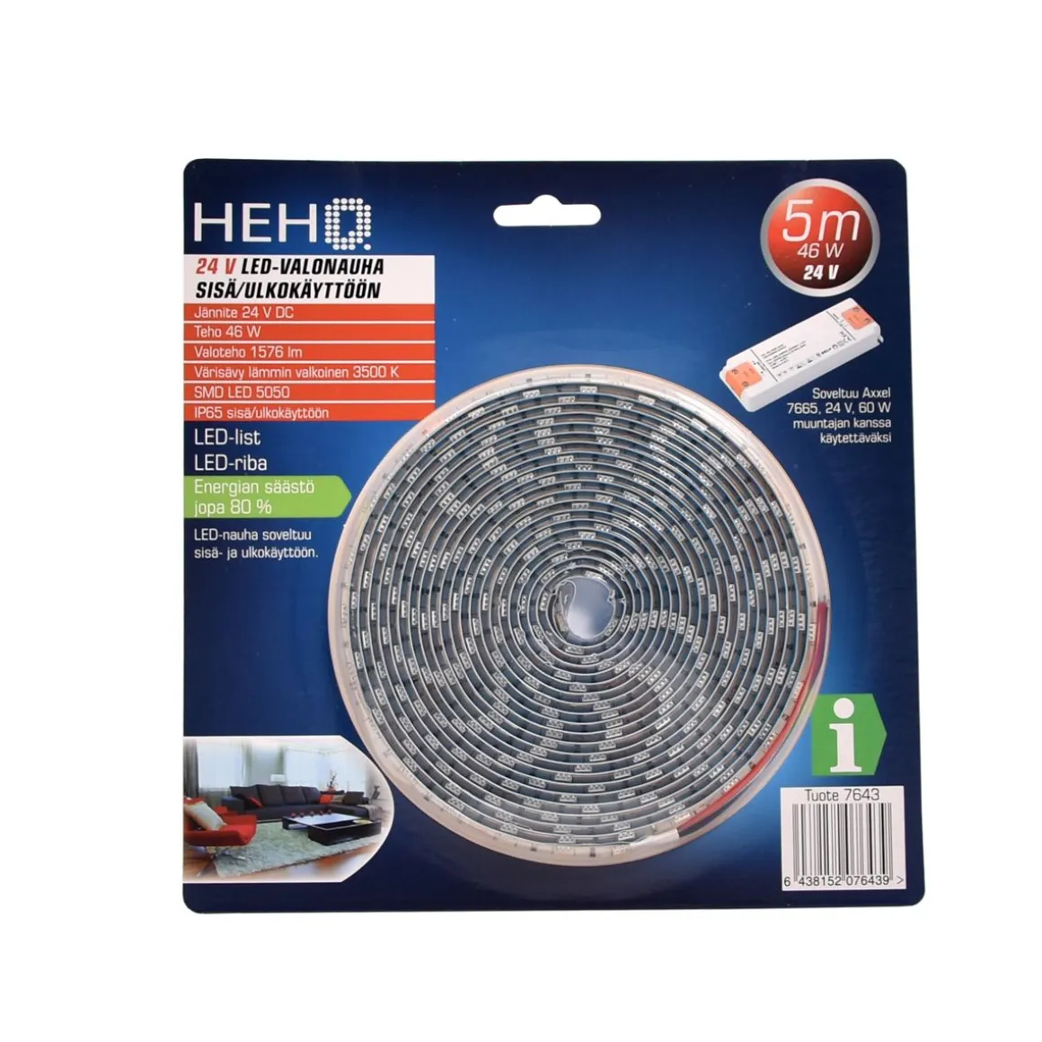 HEHQ LED NAUHA 5M 46W 4000K 24V DC