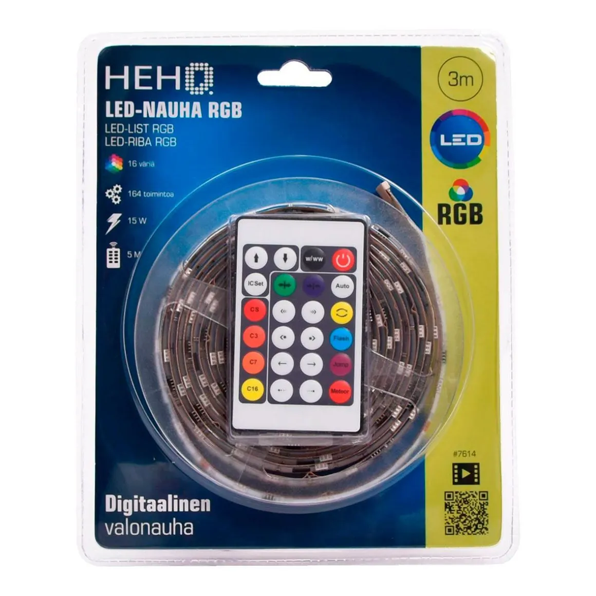 HEHQ LED VALONAUHA 3M RGB DIGITAL 12V 15W