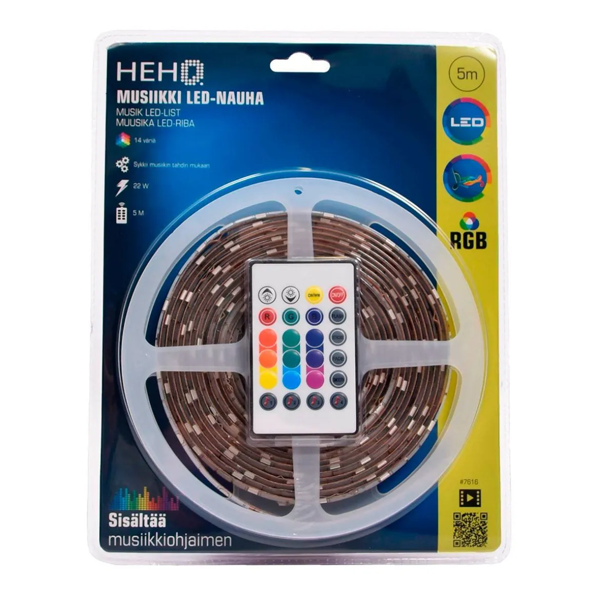 HEHQ LED VALONAUHA 5M RGB MUSIC 12V 22W