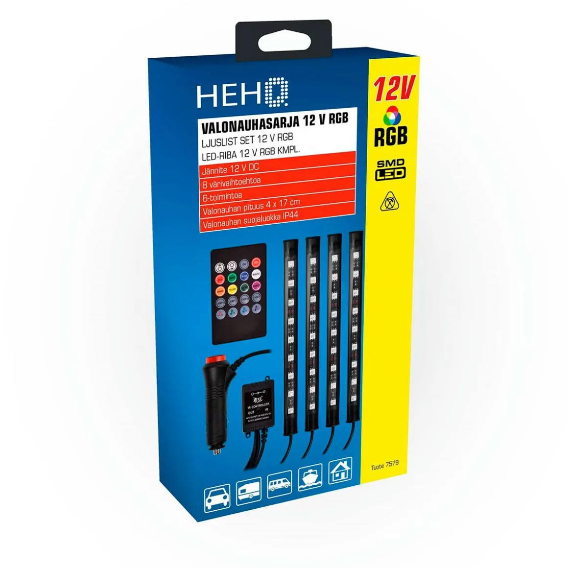 HEHQ LED VALONAUHASARJA 4-OS MUSIC RGB