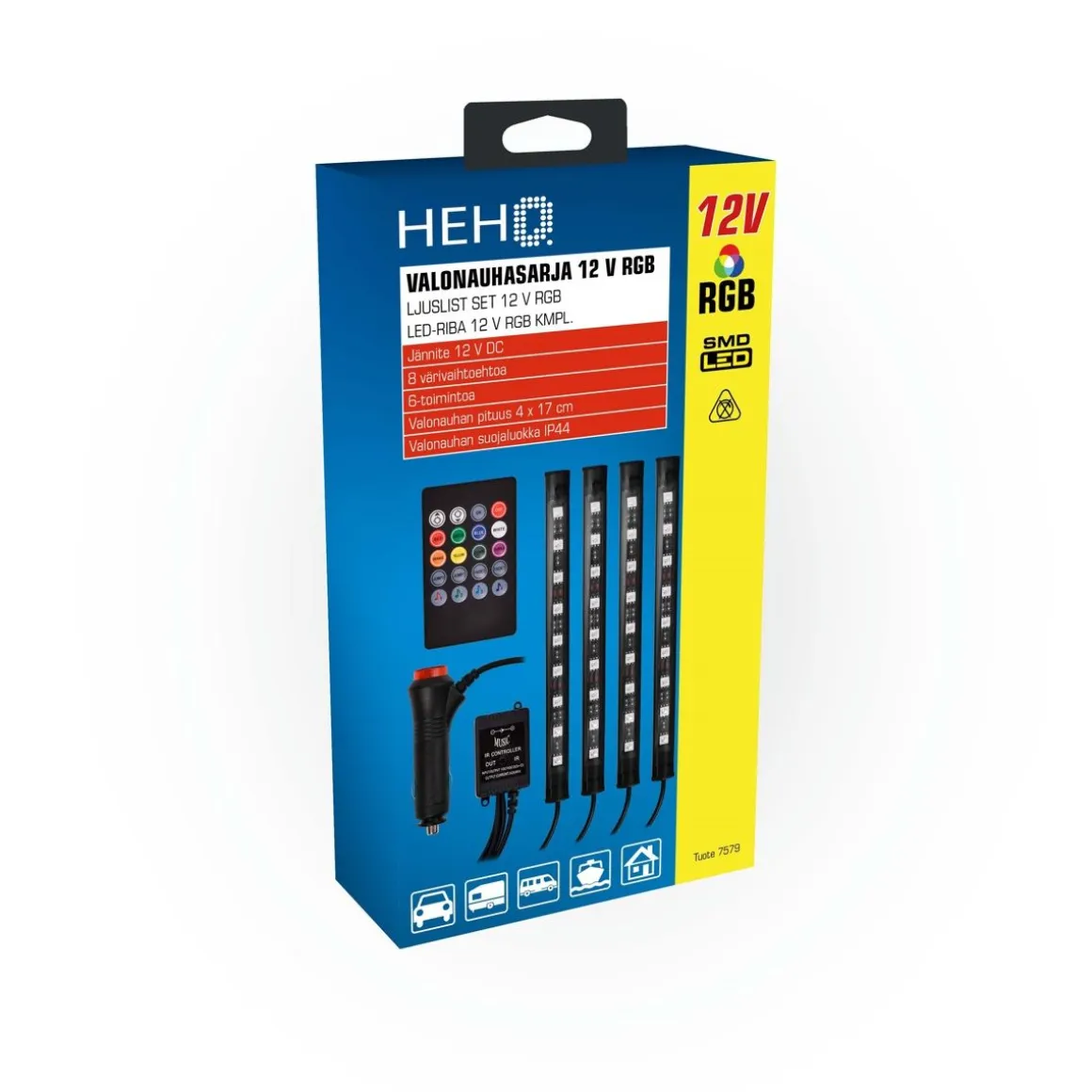 HEHQ LED VALONAUHASARJA 4-OS MUSIC RGB