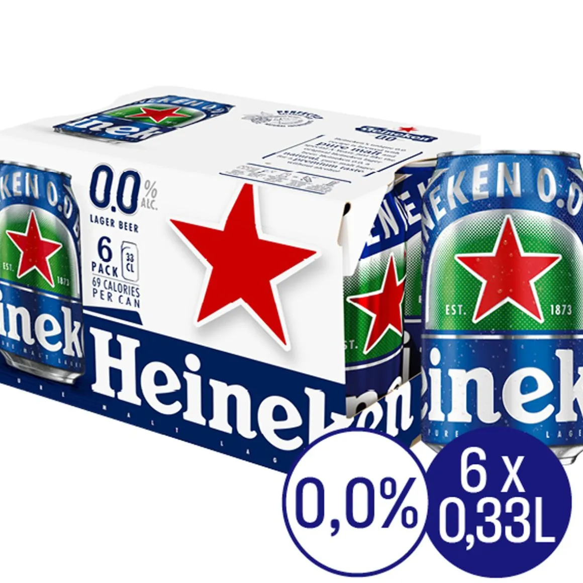 HEINEKEN 0,0% 0,33 TLK 6-PACK 1,98 L