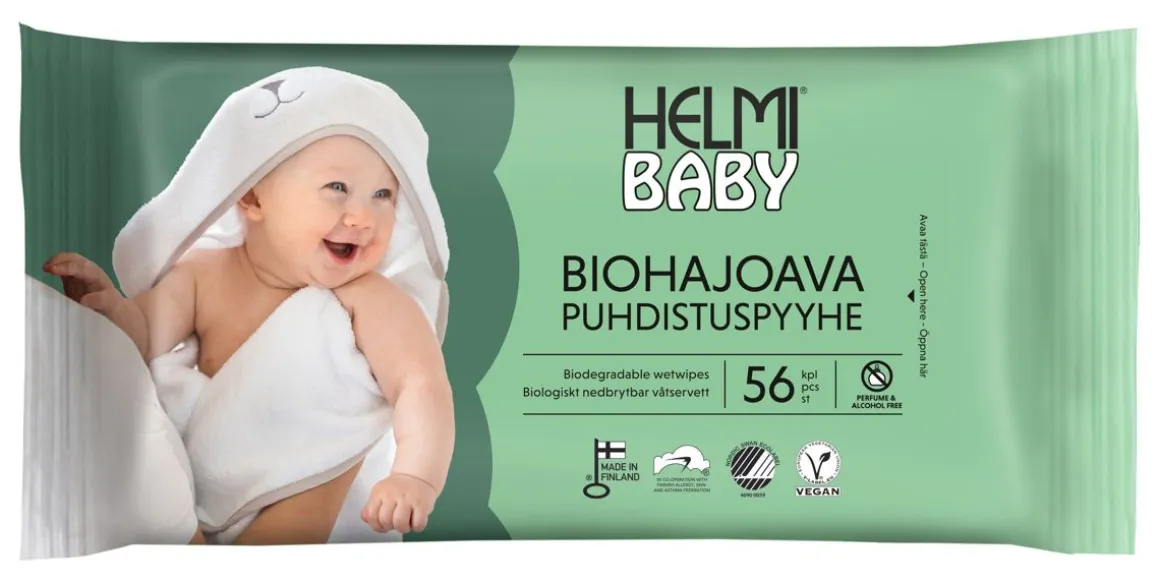 HELMI BABY BIOHAJOAVA PUHDISTUSPYYHE 56 KPL