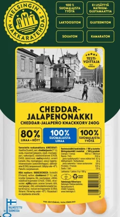 HELSINGIN MAKKARATEHDAS CHEDDAR-JALOPENONAKKI 240 G