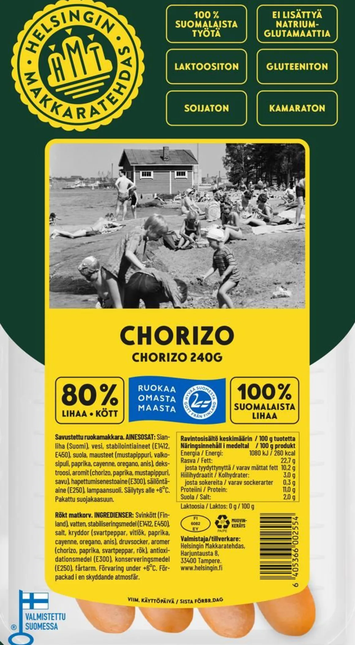 HELSINGIN MAKKARATEHDAS CHORIZO 240 G