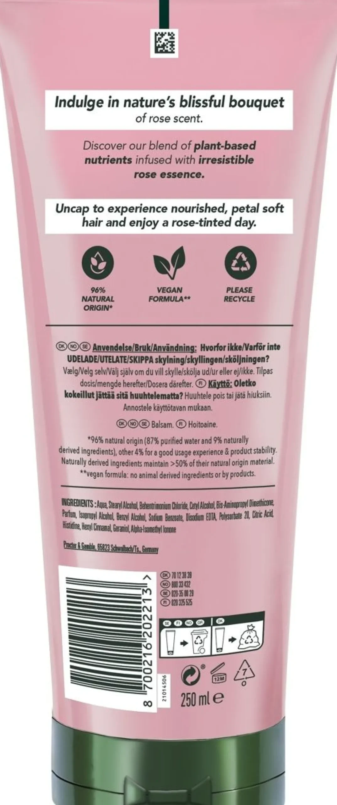 HERBAL ESSENCES PETAL SOFT ROSE SCENT HOITOAINE 250 ML