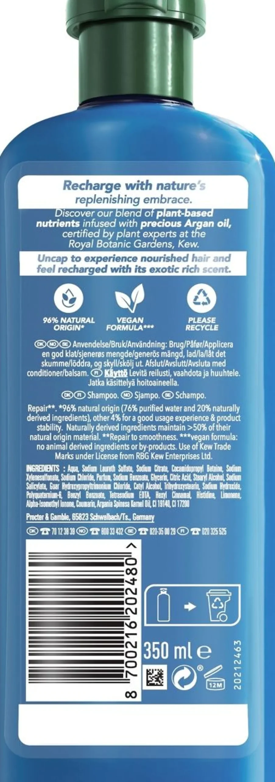 HERBAL ESSENCES REPAIR ARGAN OIL SHAMPOO 350 ML