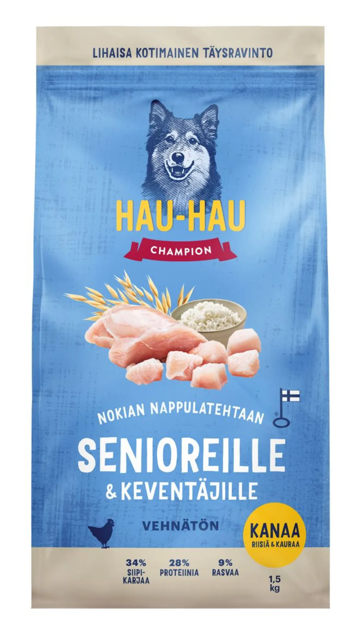 HHC TÄYSRAVINTO SENIOR/LIGHT KANA-RIISI-KAURA VEHNÄTÖN 1,5 KG