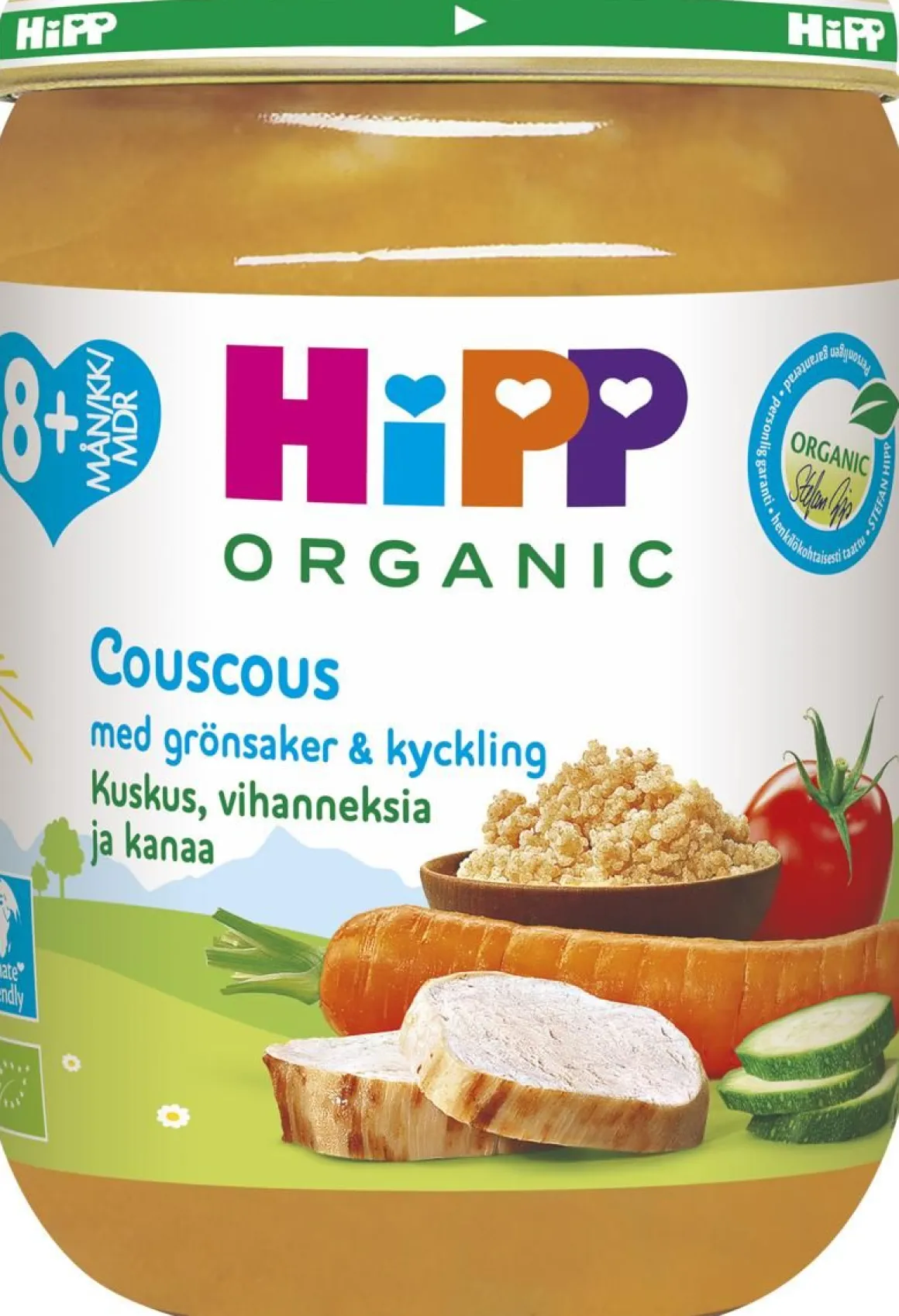HIPP KUSKUS,VIHANNEKSIA JA KANAA 8KK LUOMU 190 G