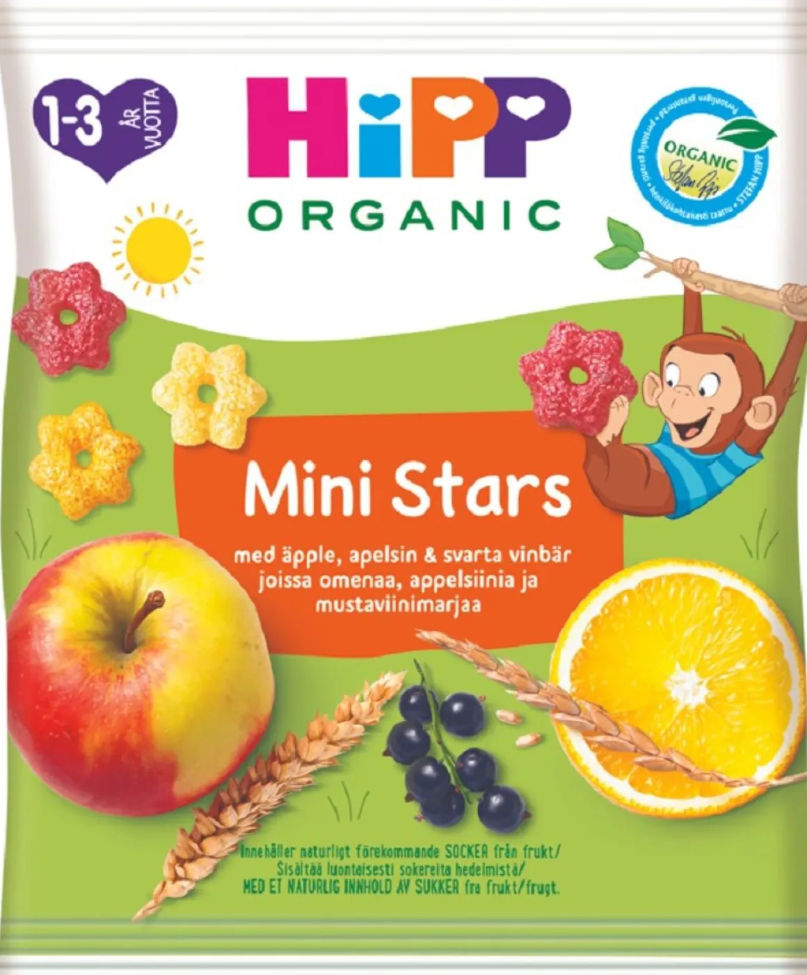 HIPP MINI STARS SNACKS 1-3 V LUOMU 30 G
