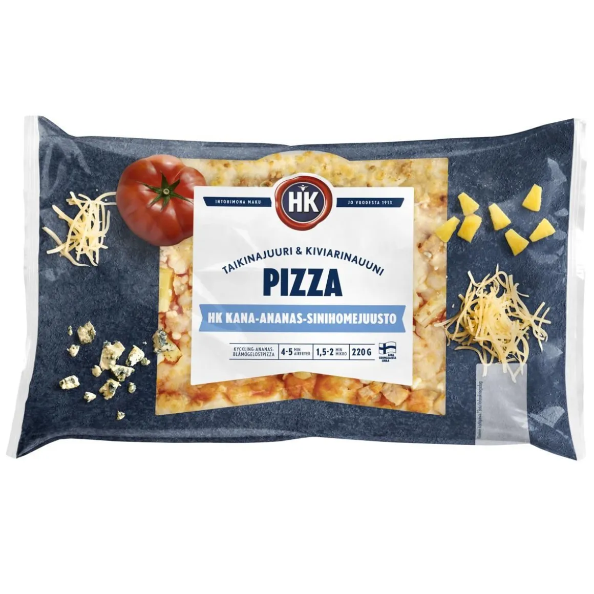 HK PIZZA KANA-ANANAS-SINIHOMEJUUSTO 220 G
