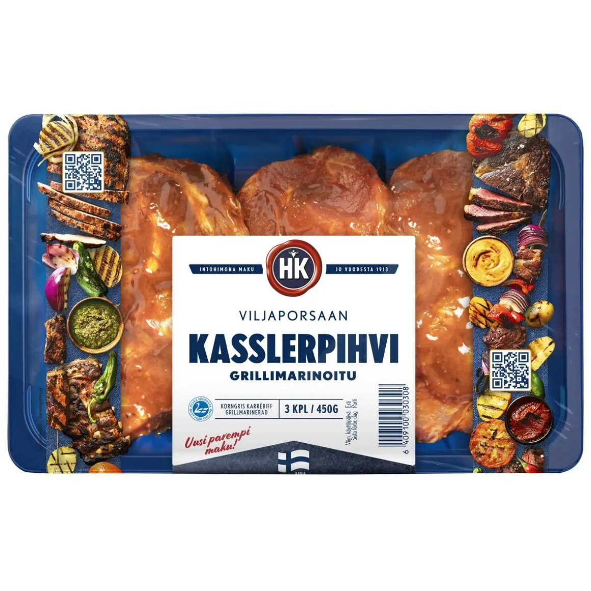 HK VILJAPORSAAN KASSLERPIHVI GRILLIMARINOITU 450 G