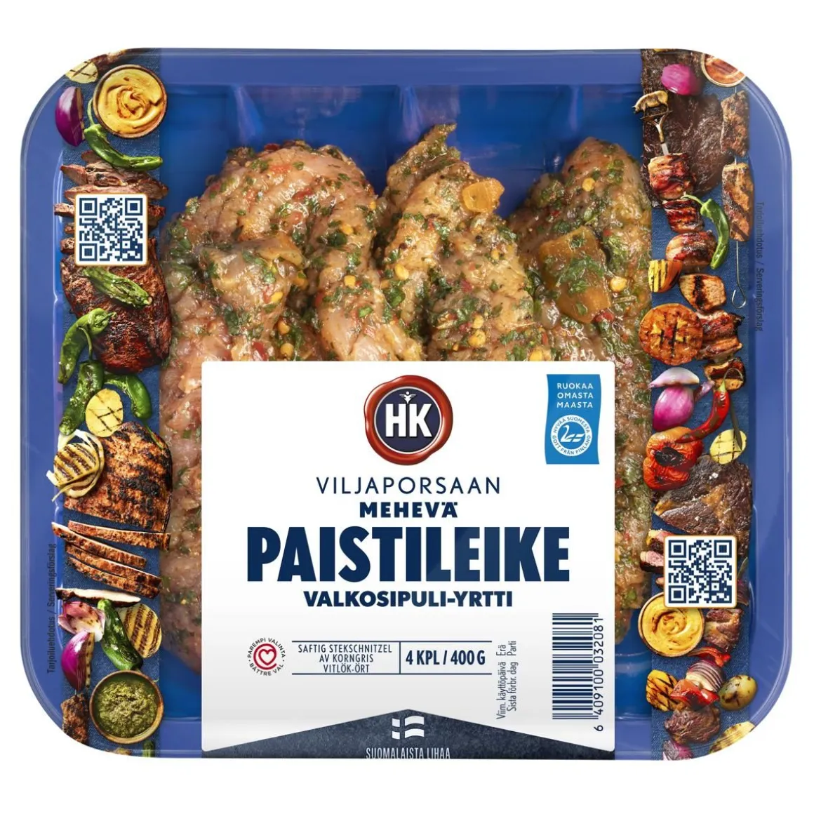 HK VILJAPORSAAN MEHEVÄ PAISTILEIKE YRTTI-VALKOSIPULI 400 G