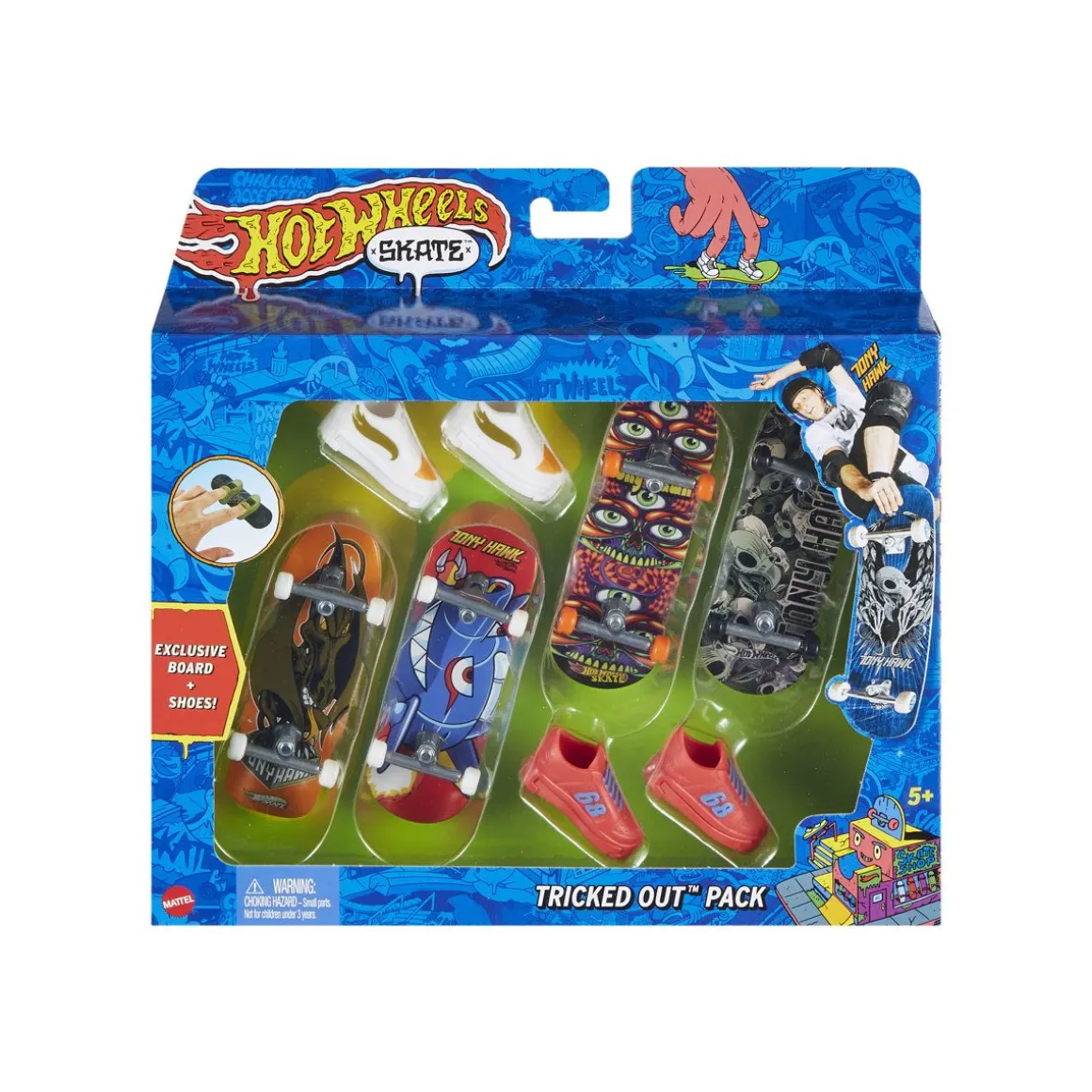 HOT WHEELS SKATE FINGERBOARD & SHOE 4 PACK