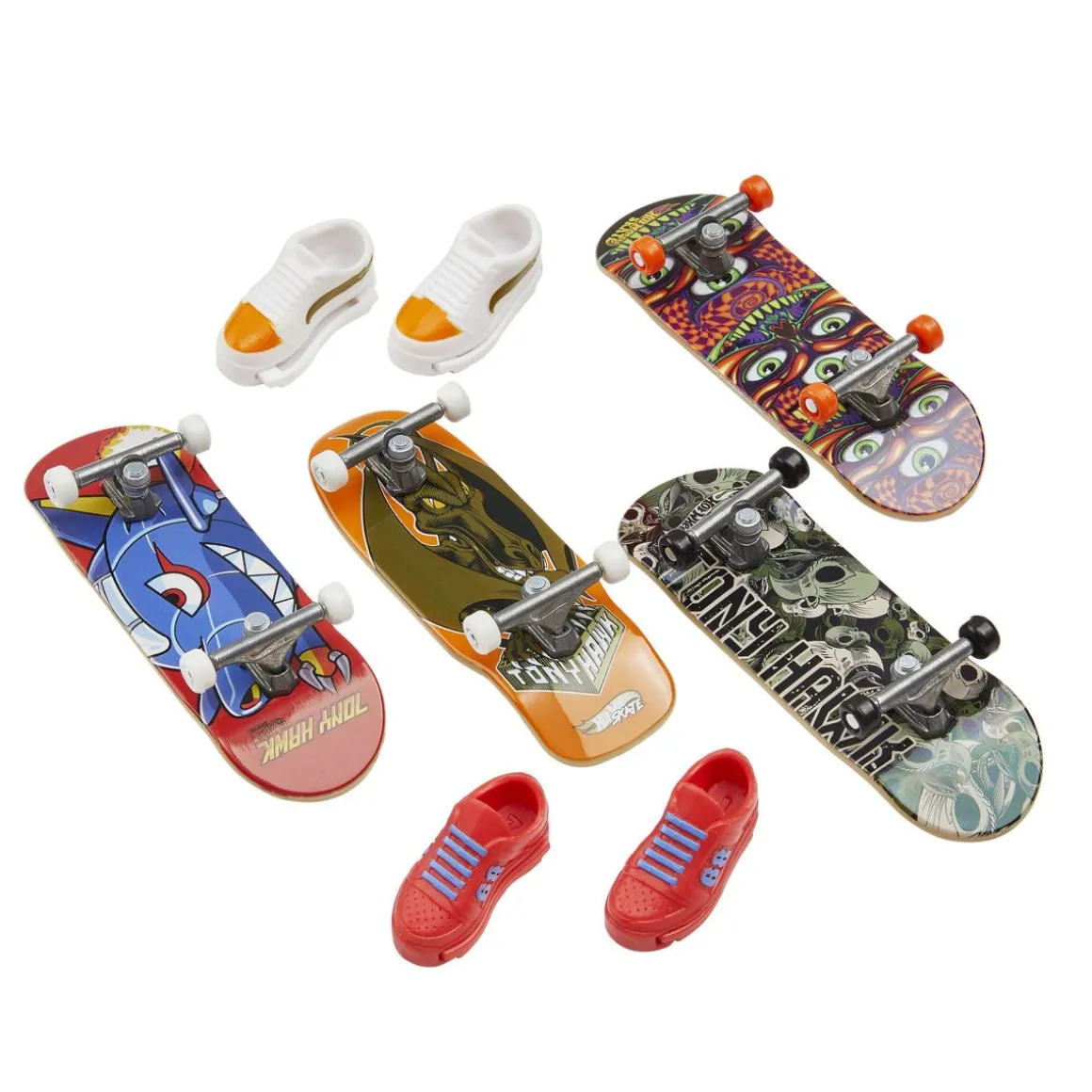 HOT WHEELS SKATE FINGERBOARD & SHOE 4 PACK