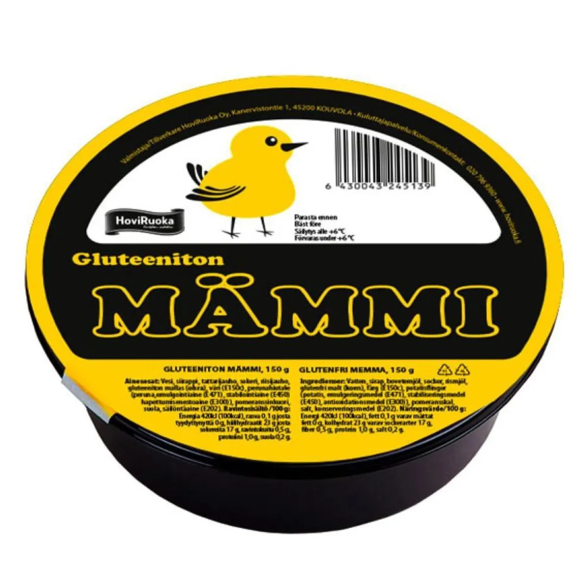 HOVIRUOKA GLUTEENITON MÄMMI 150 G