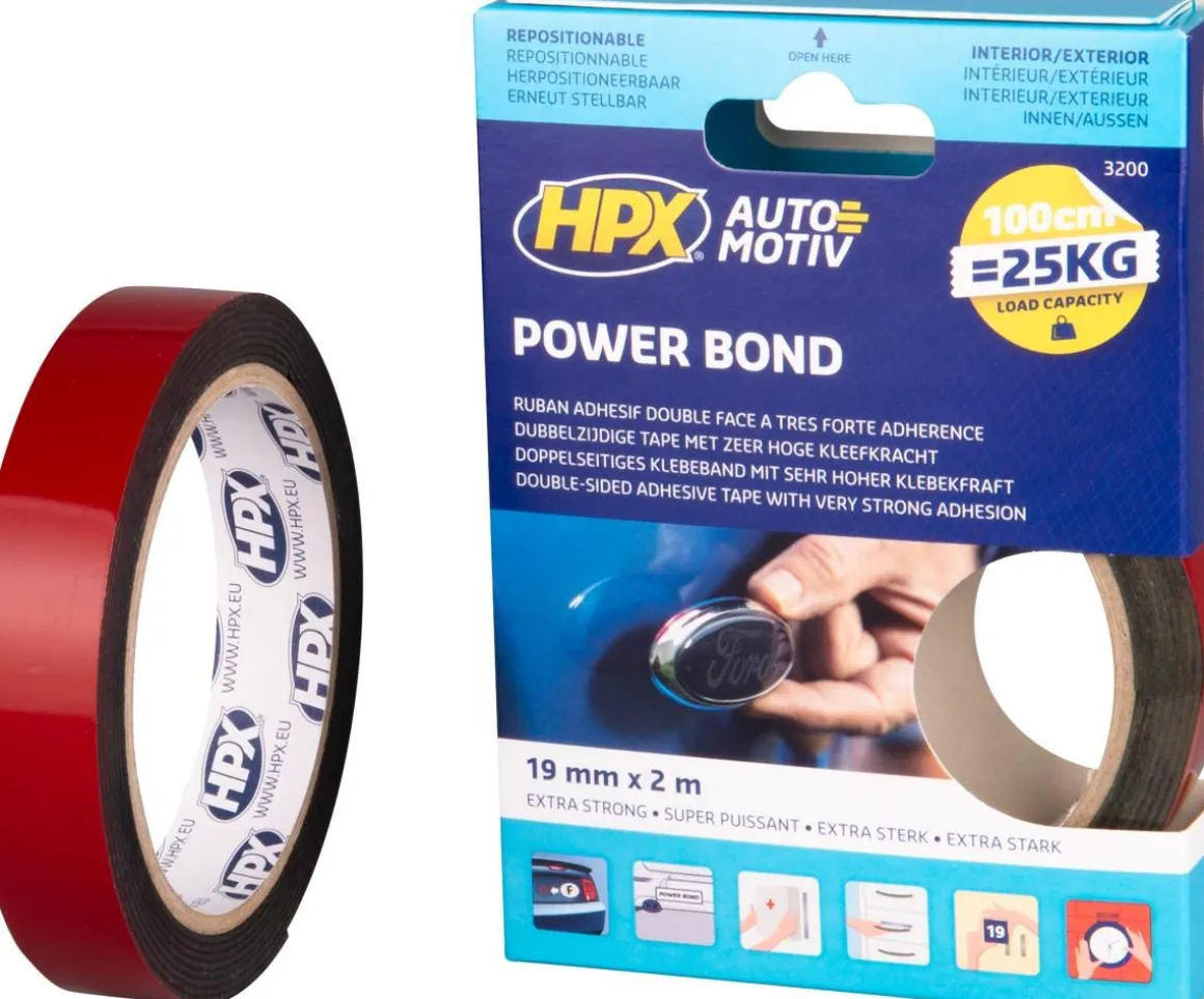 HPX KAKSIPUOLEINEN AKRYYLITEIPPI 19MM X 2M