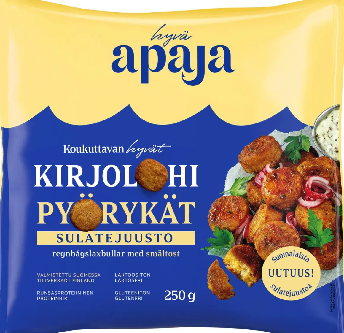 HYVÄ APAJA KIRJOLOHIPYÖRYKÄT SULATEJUUSTO 250 G