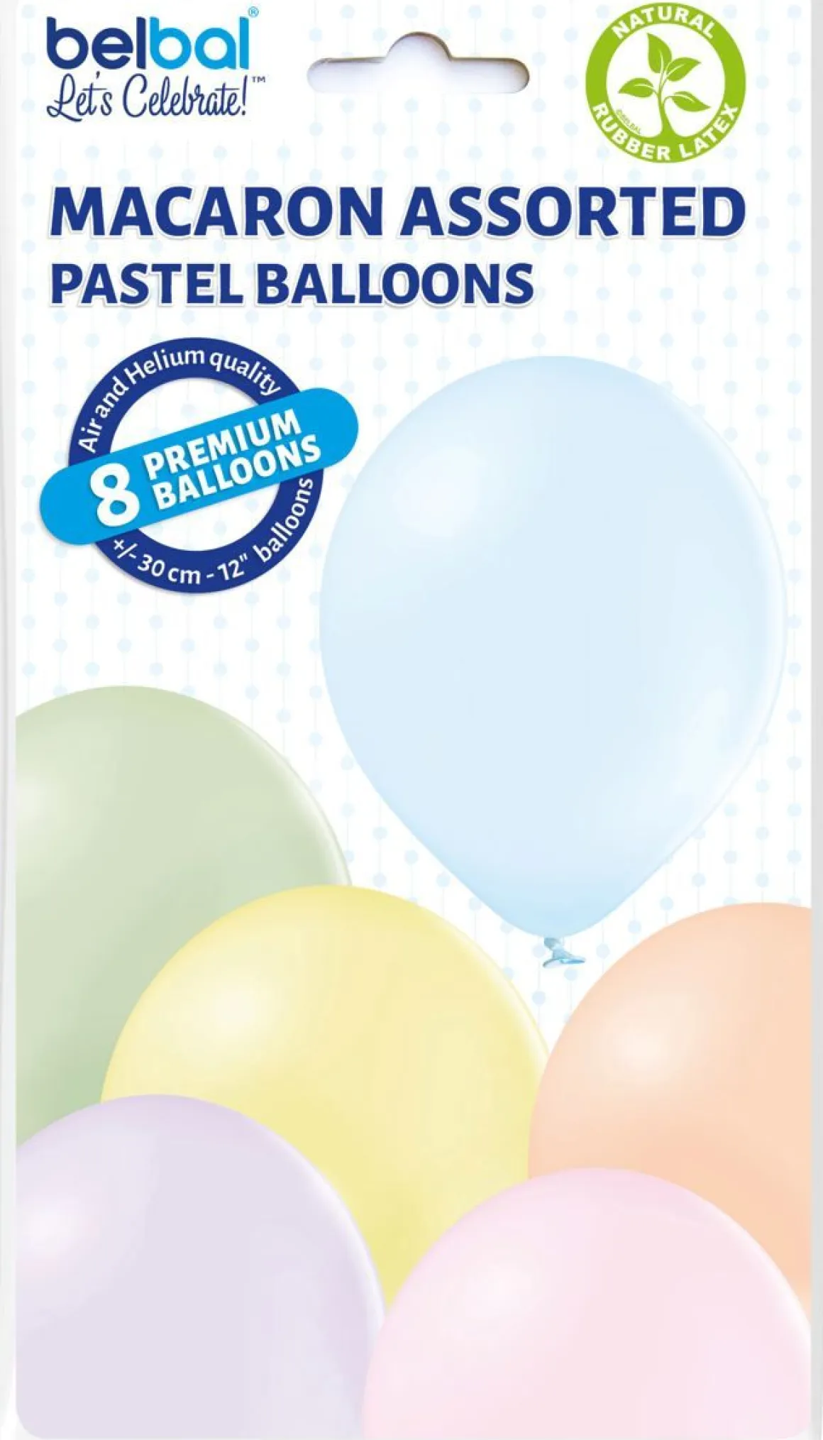 ILMAPALLO 30 CM PASTELLIVÄRISEKOITUS 8 KPL/PSS