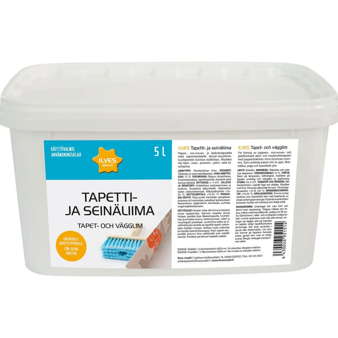 ILVES TAPETTI- JA SEINÄLIIMA 5 L