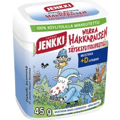 JENKKI HERRA HAKKARAINEN MUSTIKKA +D VITAMIINI 45 G TÄYSKSYLITOLIPASTILLI