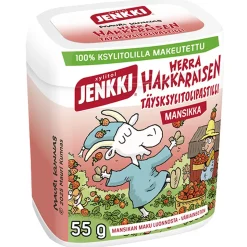 JENKKI HERRA HAKKARAISEN MANSIKKA TÄYSKSYLITOLIPASTILLI  55 G