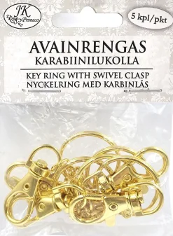 J.K. PRIMECO AVAINRENGAS KARABIINILUKOLLA KULTA 5KPL
