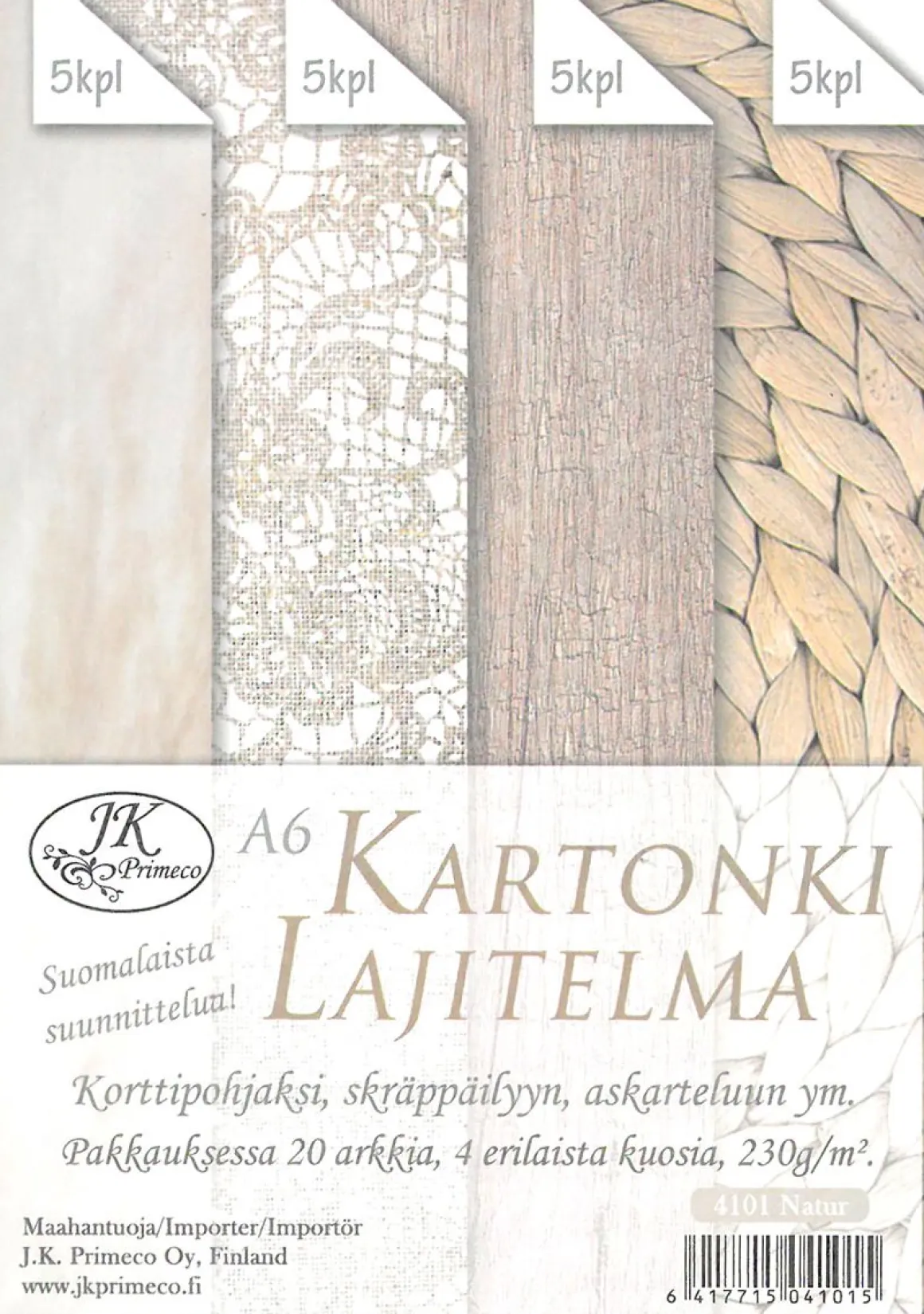 J.K. PRIMECO KARTONKILAJITELMA A6 NATUR 20ARK