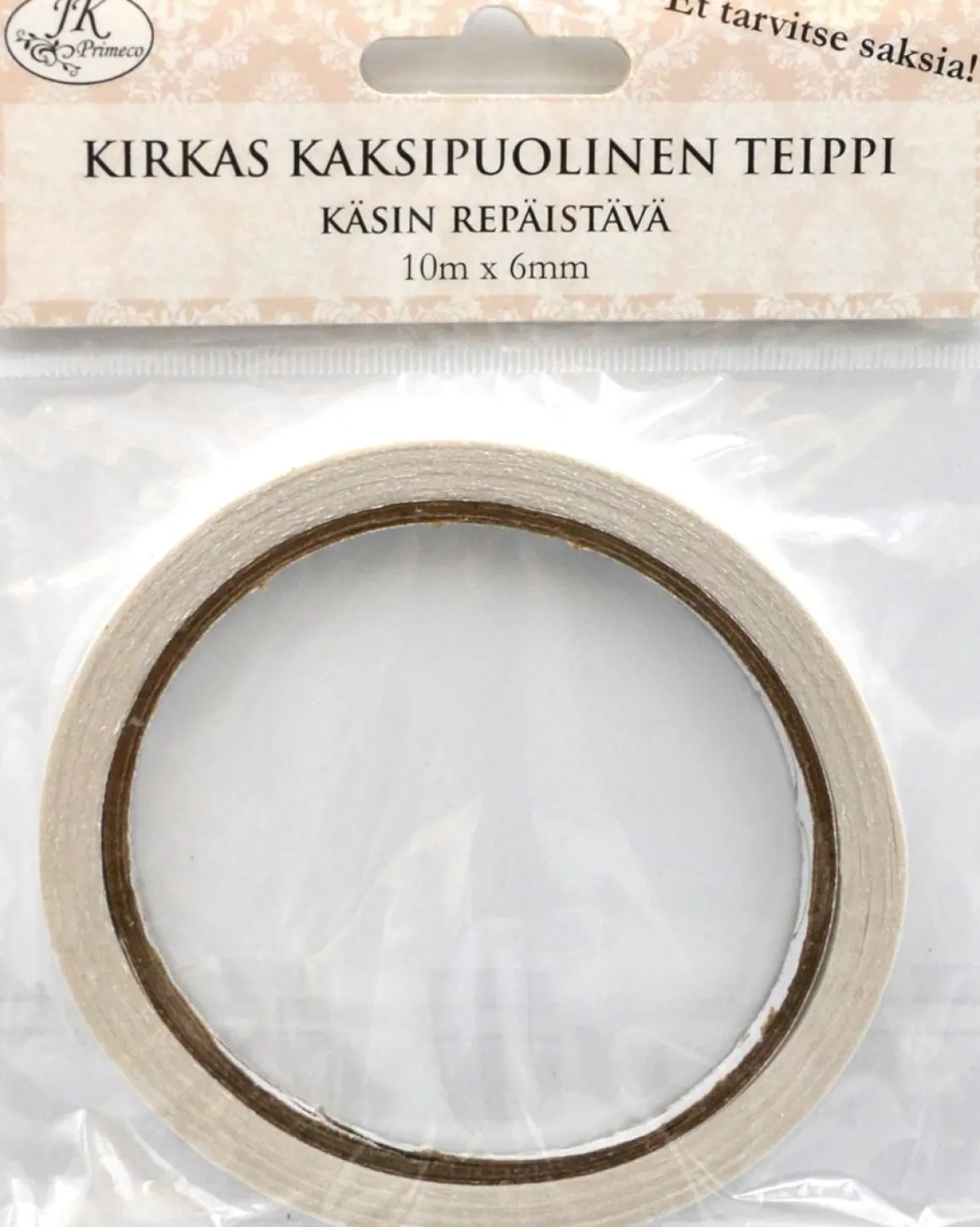 J.K. PRIMECO 2-PUOLINEN PAPERITEIPPI 6MM X 10M