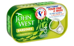 JOHN WEST SARDIINEJA OLIIVIÖLJYSSÄ 120 G