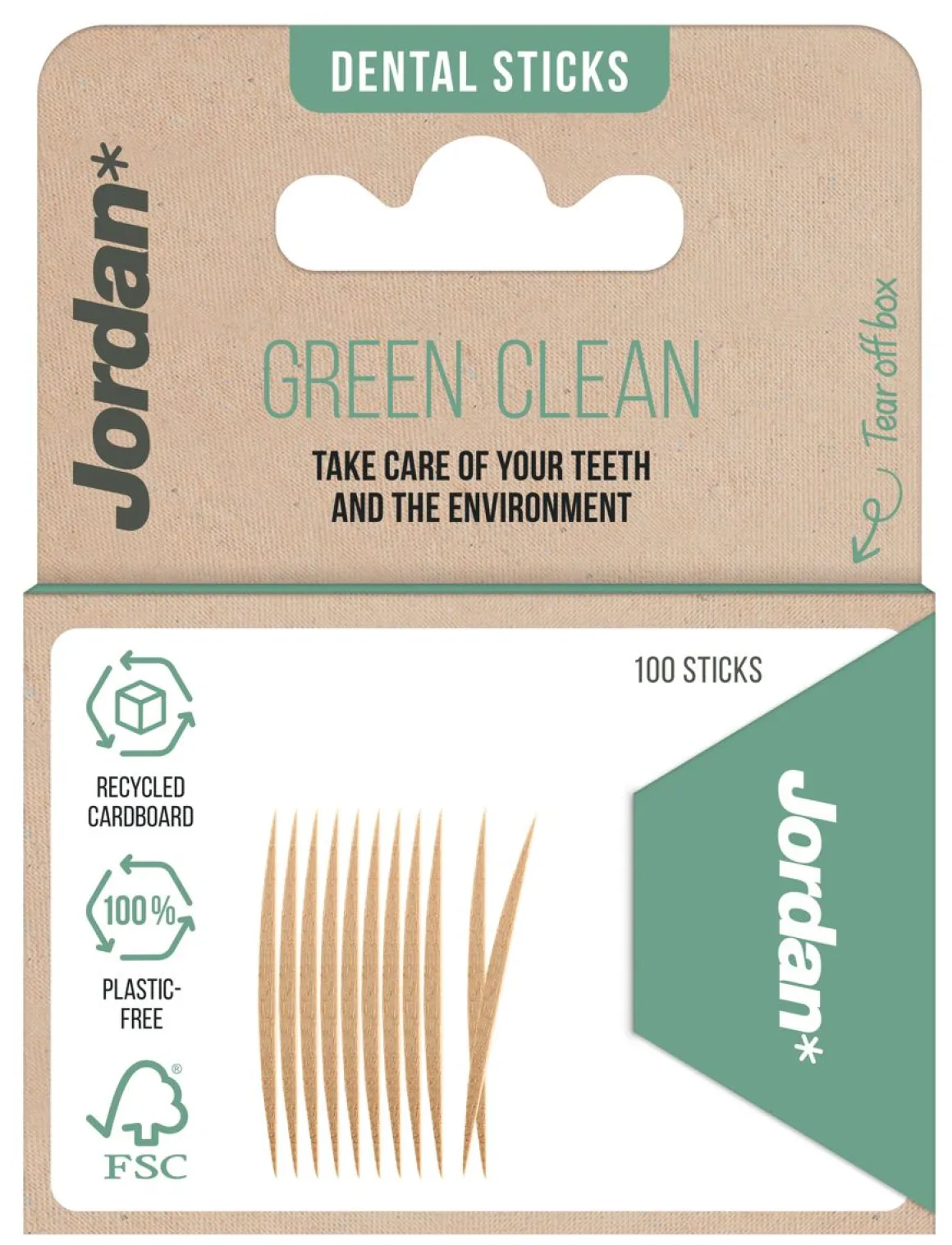 JORDAN HAMMASTIKUT GREEN CLEAN PUISET 100KPL 100 KPL