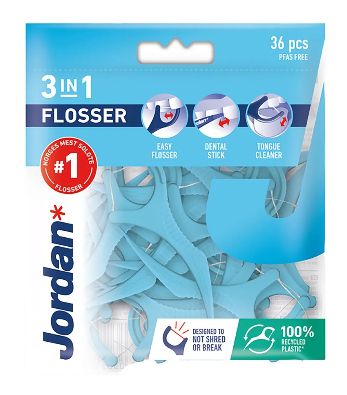 JORDAN 3IN1 FLOSSER HAMMASLANKAIN 36KPL 36 KPL