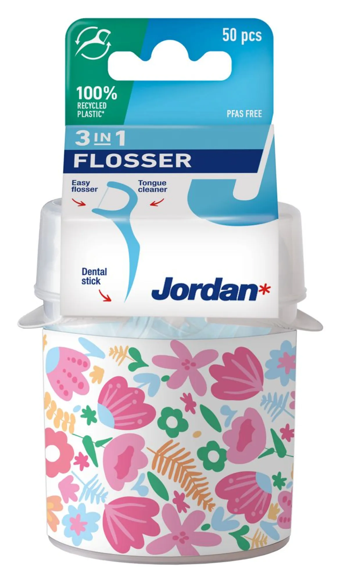 JORDAN 3IN1 FLOSSER HAMMASLANKAIN PÖYTÄPAKKAUS 50KPL 50 KPL