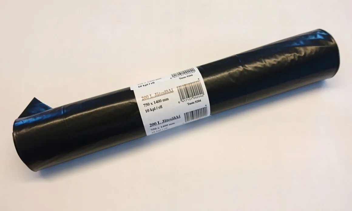 JÄTESÄKKI MUSTA 75 L, 650 X 900 MM 20 KPL