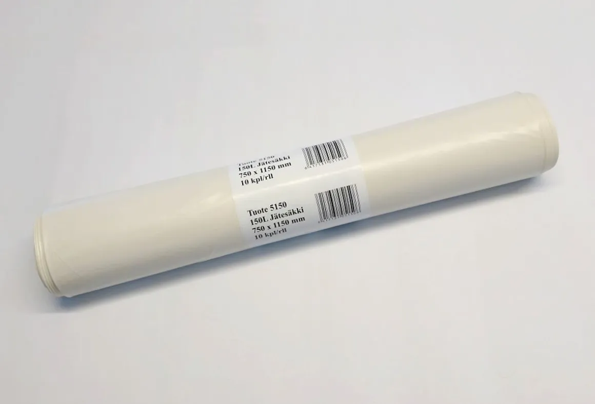 JÄTESÄKKI VALKOINEN 150 L, 750 X 1150 MM 10 KPL