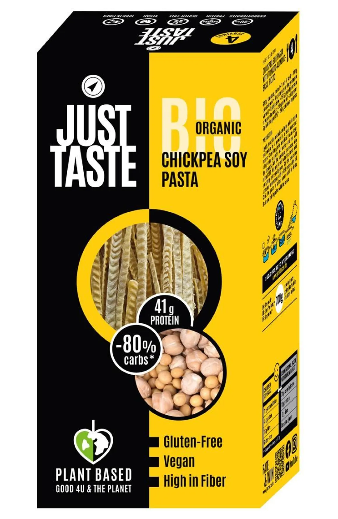 JUST TASTE KIKHERNE-SOIJA PASTA LUOMU GLUTEENITON 250 G