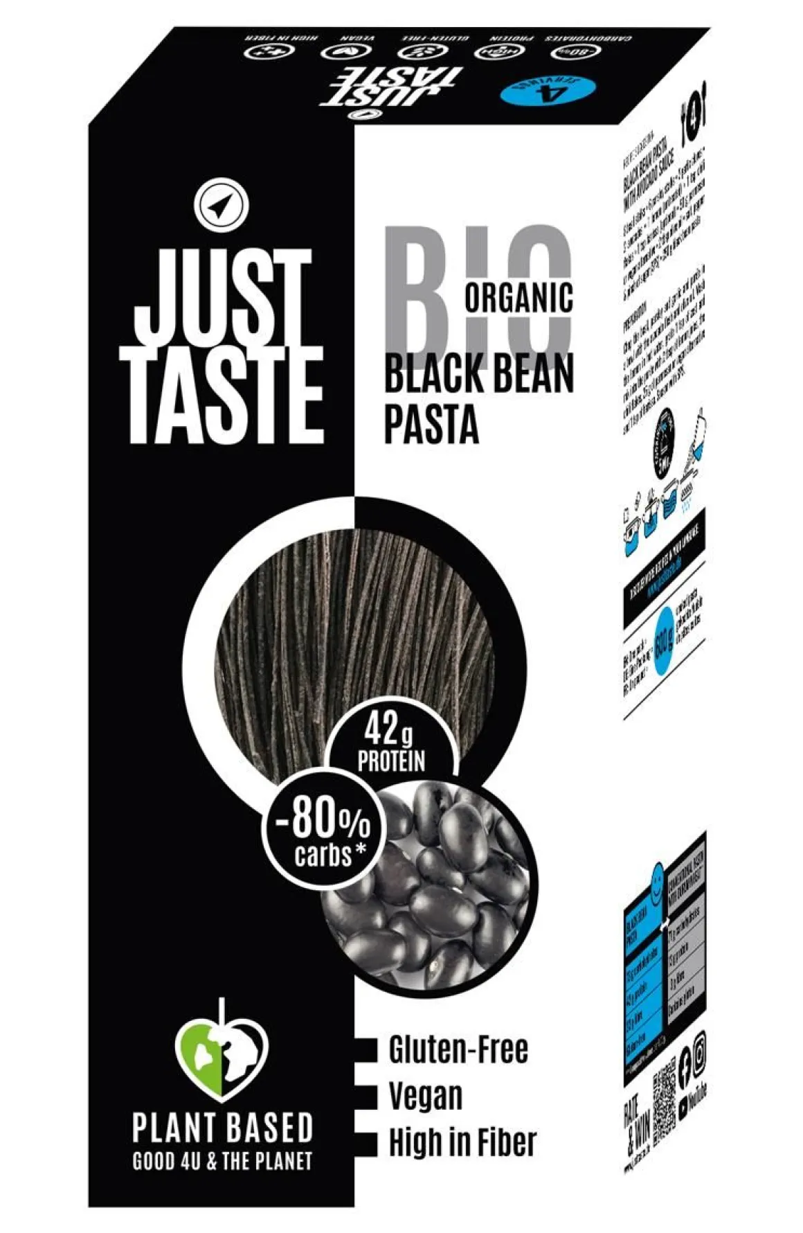 JUST TASTE MUSTAPAPU PASTA LUOMU GLUTEENITON 250 G