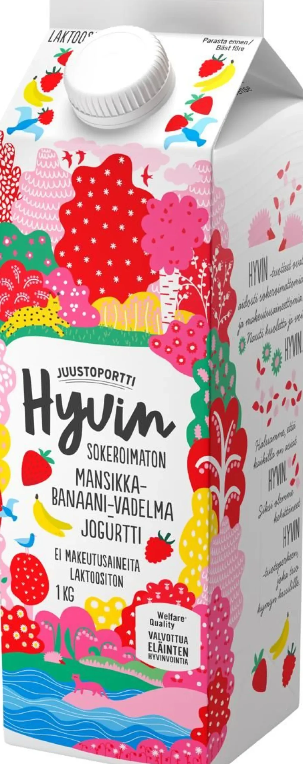 JUUSTOPORTTI HYVIN SOKEROIMATON JOGURTTI MAN-VAD-BAN LAKTON 1KG