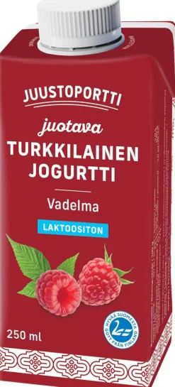 JUUSTOPORTTI JUOTAVA TURKKILAINEN JOGURTTI VADELMA LAKTON 250 ML