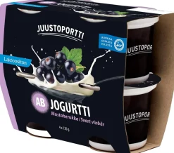 JUUSTOPORTTI AB-JOGURTTI MUSTAHERKUKKA LAKTON 4*120G 480 G