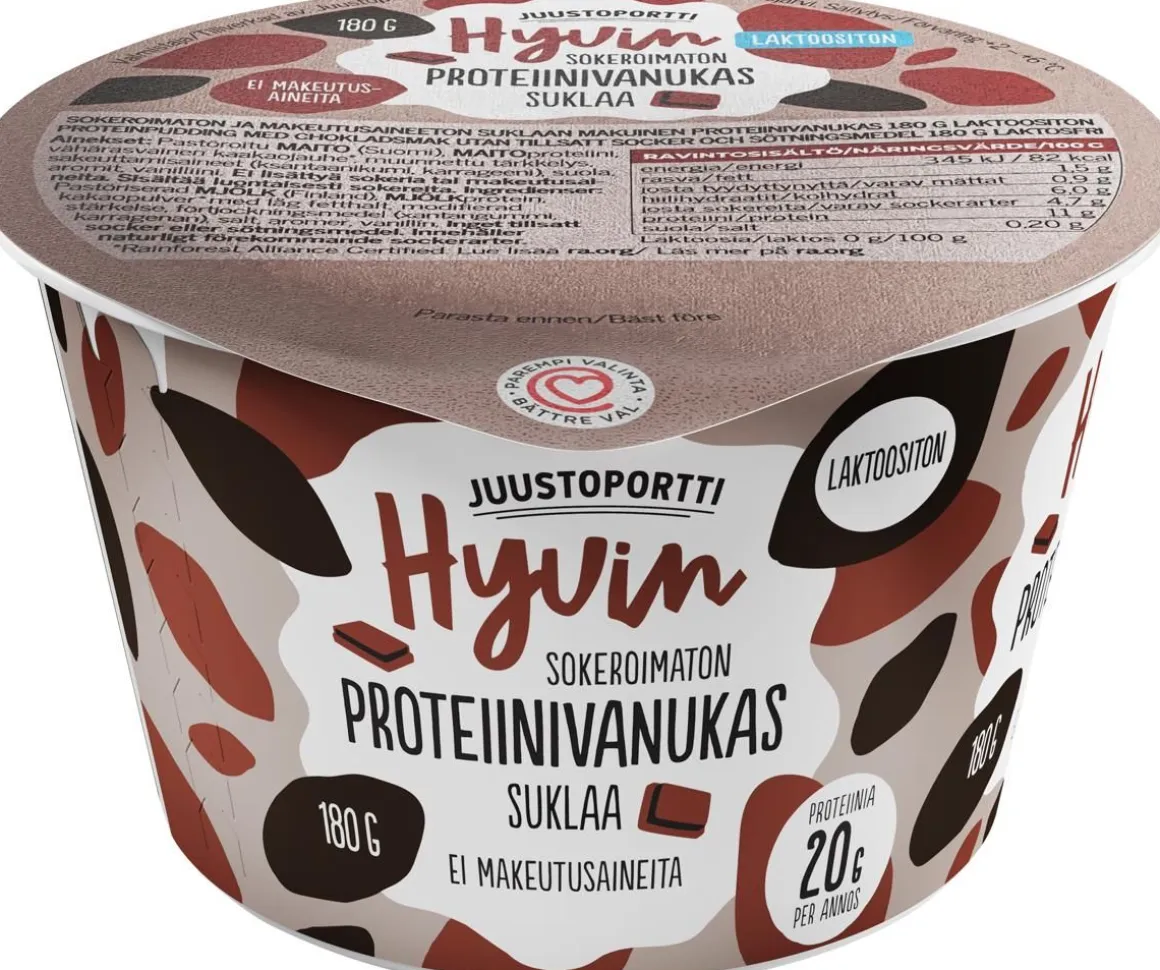 JUUSTOPORTTI HYVIN PROTEIINIVANUKAS SUKLAA LAKTON 180