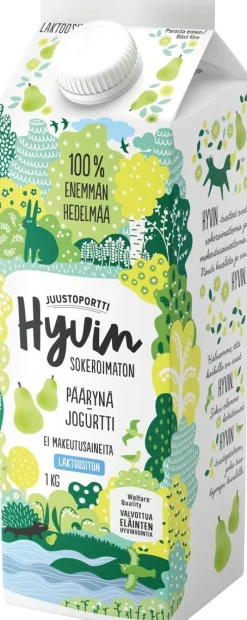 JUUSTOPORTTI HYVIN SOKEROIMATON JOGURTTI PÄÄRYNÄ LAKTON 1KG
