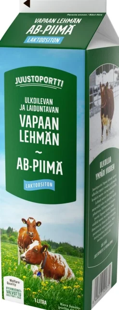 JUUSTOPORTTI VAPAAN LEHMÄN AB-PIIMÄ LAKTON 1L