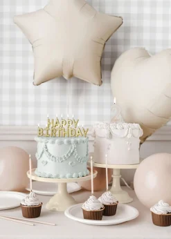 KAKKUKYNTTILÄT HAPPY BIRTHDAY KULLANVÄRINEN 2,5 CM
