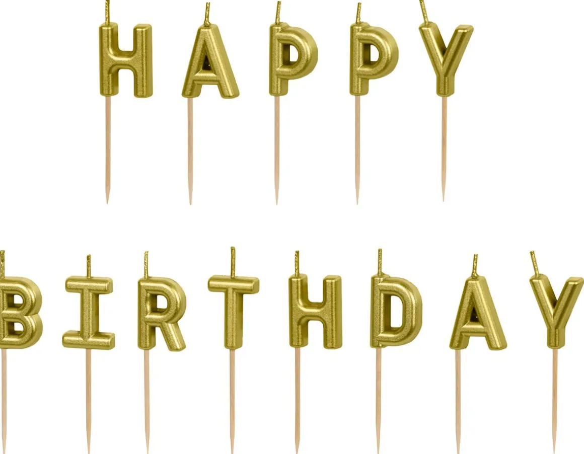 KAKKUKYNTTILÄT HAPPY BIRTHDAY KULLANVÄRINEN 2,5 CM